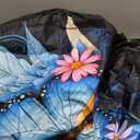 Dujiea Blue Butterfly Flower Spare Tire Cover, Universal Wheel Tire Cover Dust-Proof Tire Protectors for Trailer Rv Van SUV Truck Camper and Many Vehicle 14 15 16 17 Inch