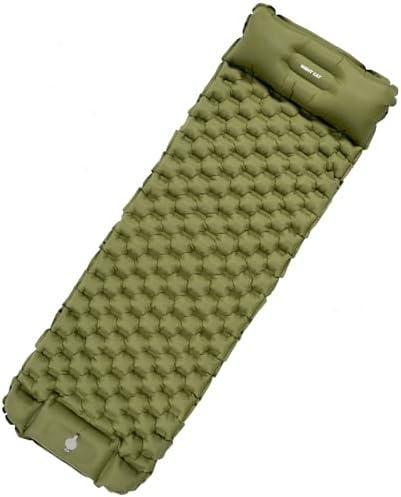 Night Cat Inflatable Sleeping Pads Mat Bed with Foot Pump and Pillow for Camping Backpacking Hiking Ultra-Light Compact Comfortable Extendable, single sleeping pad