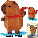 Toynificent Capybara Building Blocks, 1650 PCS Capybara Mini Building Block Sets, Capibara Micro Building Blocks with Skateboard, Party Favors Birthday Gifts for Adults