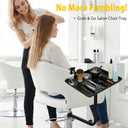 Salon Tray Attached to Chair, No Cleaning Blind Spots, 360° 𝖱𝗈𝗍𝖺𝗍𝖺𝖻𝗅𝖾 𝖲𝖺𝗅𝗈𝗇 𝖳𝗋𝖺𝗒, Adjustable Height & Width, Salon Chair Tray for Hair 𝖲𝖺𝗅𝗈𝗇𝗌, Spas & Tattoo Parlors