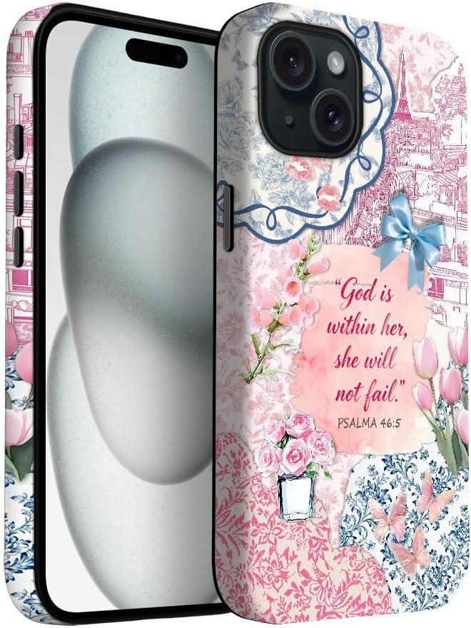 for iPhone 15 Plus Case | Pink Bible Collage | Slim Drop Protection Design