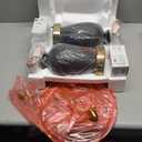 23" Set of 2 Black Ceramic Farmhouse Table Lamp with Ginger Jar Design, Bedside USB Lamps for Living Room, Dining Room, Bedroom,  Office, Nightstand, End Table