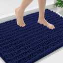 Smiry Bathroom Rugs Mat 36x24, Extra Soft Absorbent Chenille Bath Rugs, Non Slip Rubber Backing Machine Washable Quick Dry Bath Mats for Bathroom Floor, Tub, Shower, Home Decor Accessories, Navy Blue