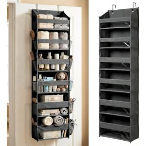 2 x HOMELUX THEORY UPGRADED 6 Tiers Over The Door Organizer Hanging - 100D EXTRA THICK & 50lbs HUGE CAPACITY, 12 Side Mesh Pockets Over The Door Shoe Organizer, Hanging Closet Organizer (Dark Gray, 1pc)