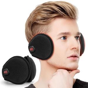 Telepepe Heated Ear Warmers, Foldable Ear Muffs for Men Women, Portable & Lightweight, 3 Heating Modes, Perfect Gifts in Winter for Skiing, Running, Cycling, Camping or Outdoor Working (Black)