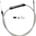 MoKitDora 66-15/16" Twin Cam Clutch Cable Black Vinyl for 2007-2016 Harley Touring Dyna Softail Twin Cam & '18-Later M8 Models 6 Speed Transmission with Mechanical Clutch, Chrome