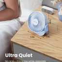 Gaiatop USB Desk Fan, 3 Speeds Strong Airflow, 5.5 Inch Portable 90 Rotate Quiet Cooling, Small Personal Table Fans for Bedroom Home Office Travel Blue