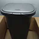 Rubbermaid Spring Top Trash Can with Lid 13 Gallon Gray Plastic Garbage Bin for Home/Kitchen/Office/Garage