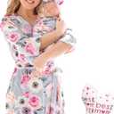ECO BABY Mommy and Me Robe and Swaddle Set | Maternity Robe and Matching Baby Set for Girl, Boy | Hospital Labor and Delivery M