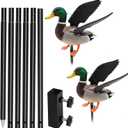 Outdoors Duck Decoy Extension Poles, 8.26Ft Adjustable Duck Hunting Pole Metal Ducks Decoy Stand Easy to Set up Hunting Accessories Works with Spinning Wing Decoys, Not Included Decoys, Black