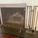Pilgrim Home & Hearth 18251 Sinclair Single Panel Fireplace Screen, Natural Iron 39”W x 31”H, 21 Lbs