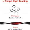 U-Shape Edge Banding, 1 inch x 20ft Edge TPE Self Adhesive Veneer Edging Trim Flexible Edge Protector, Strip for Countertop Cabinets Table Restoration Shelves, Black