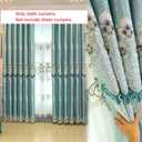 Amidoudou 1 Pair European Luxury Embroidered Curtains for Living Room Bedroom (Blue Green,63x84 Inch)