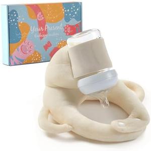 Miocololy Baby Bottle Holder,Self Feeding Support Pad for Hands Free Bottle Feeding,Drying Rack Bottle (Beige)