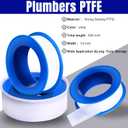 PTFE Tape 1/2 x 520 Inches Plumbers Waterproof Sealant Plumbing Tape for Shower Head Repairing Water Pipe Sealing(White,150 Rolls)