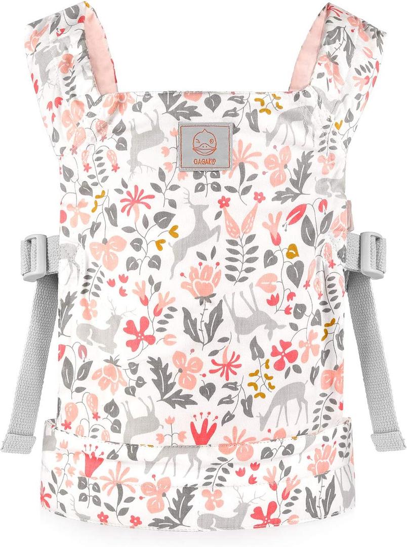 GAGAKU Baby Doll Carrier Front and Back Stuffed Animal Carriers for Little Girls - Pink