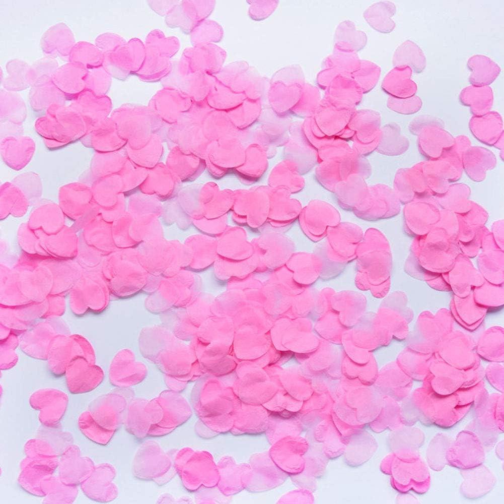 Pink Tissue Paper Heart Confetti 1 inch Biodegradable Confetti Paper for Wedding Party Filled Balloon Table Decor Pack of 4000