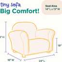 Roundy Toddler Armchair with Soft Microsuede Upholstery Durable Wooden Frame, Ergonomic Design, Fully Assembled, Comfortable Kids Chair for Ages 2-5, Ideal for Bedroom, Playroom & Daycare Use.