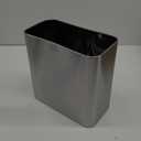 mDesign Small Metal 2.4 Gallon/9 Liter Trash Can Wastebasket Garbage Bin for Bathroom, Slim Rubbish Waste Bin Trashcans for Master/Guest Bath, Mirri Collection, Brushed Chrome
