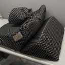 3PCS Wedge Pillow Set for After Surgery, Adjustable 9&12 Inch Bed Wedge Pillow for Sleeping, Incline Pillow Wedge for Headboard, Post Surgery, Acid Reflux, Neck&Back Support, Plush Black (Black - Air Layer)