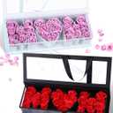 Thiccywoov 2 Pcs Mother Birthday Gift Flower Box with 60 Scented Flowers Mom Letter Shaped Fillable Boxes Floral Gift Packaging for Arrangement Mother's Day, Birthday (Pink, Red)