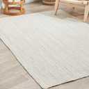 100% Jute Area Rug 5x8 Feet- Braided Design Hand Woven Off-White Natural Fibers Carpet - Home Decor for Living Room Hallways (5' x 8', Off-White)
