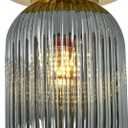 Mid Century Ceiling Light 1-Light Gold Flush Mount Ceiling Fixtures with Smoke Gray Glass Shade, Vintage Glass Light Fixtures for Hallway Living Room Kitchen (Smoke Gray)