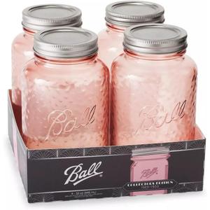 Ball Jar Rose Vintage Regular Mouth Quart Canning Jars, 4-Pack, 4 Pack