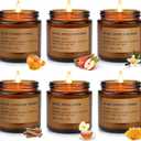 Fall Candles for Home Scented, 6 x 3.5 oz Soy Wax & 150 Hours Long Lasting Autumn Candles Sets, Gifts for Women Birthday Thanksgiving Day Merry Christmas | Pumpkin Spice, Apple Cinnamon