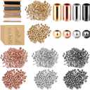 DIY Morse Code Bracelet Making Kit, 800 Round Spacer Beads and 800 Long Tube Spacer Beads Handmade Adjustable Bracelets Necklaces 20 Morse Code Decoding Card and 20 Yard Twine Cord for Jewelry Making