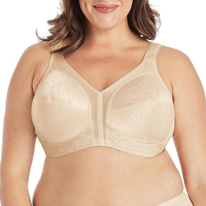 Playtex Women's Wireless Bra, 18 Hour Plus-Size Bras, Full Coverage, Smoothing, 4693, Single or 1-Pack 75C