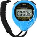 Waterproof Stopwatch Timer Only Stopwatch Mode, ON/Off Silent Simple Operation, Without Clock Date Countdown, Digital Stop Watch for Swimming Sports, Blue