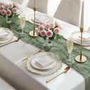 MAONAME 2 Pack Sage Green Cheesecloth Table Runner Fall Thanksgiving Boho Farmhouse Rustic Gauze 10FT 120 inch Cheese Cloth Runner for Wedding Party Home Party Decor Holiday Baby Shower Birthday