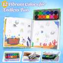 Finger Paint, Finger Painting for Toddlers, Hardcover Travel Finger Paint Kit Include 12 Colors Ink Pad Finger Painting Activity Book, Portable Sensory Activity Develops Creativity, Travel Busy Book for Kids