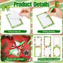 Eaasty 108 Pcs Christmas Sticky Notes Christmas Party Favors Stationery Gift Set Cute Cartoon Xmas Sticky Notes with Pens Ribbon for Home Office Classroom Party Supplies (Green, Red)