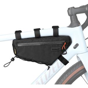 Rhinowalk Bicycle Front Frame Bag Waterproof Bicycle Bag 1.7L Cycling Accessories Nylon Pack Pouch for MTB Road Bike Cycling Commuting and Outdoor Adventures (Black)