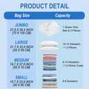 Fygrip Vacuum Storage Bags with Hand Pump, Plastic Packaging Bags, 80% Space Saver Vacuum Seal Bags for Clothing, Travel Lugggage, Blankets, Comforters, 10 Large
