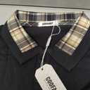COOFANDY Men's Polo Shirt Long Sleeve Casual Button Polo Tee Plaid Collared Golg Shirt with Pocket M