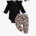 Aalizzwell Preemie Newborn Infant Baby Girls Clothes Ribbed Romper Bodysuit Pants Set Fall Winter Outfits
80
