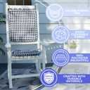Klear Vu Porch Rocking Chair Cushion Set for Indoor and Outdoor Use, Assembled in the USA, Easy to Clean Stylish Seat and Back Pads with Fabric Ties, 20" x 17" x 2", Gingham Navy