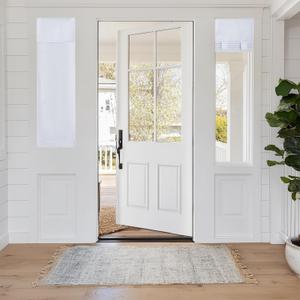 RYB HOME 100% Blackout 2 Panels Sidelight Door Curtains for Small Windows, Room Darkening Heavy Duty Vertical Door Blinds Full Privacy for Patio/Glass/Front Window, Pure White, W12 x L40