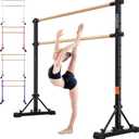 FC FUNCHEER Adjustable Ballet Barre, Portable Dance bar, Fitness Equipment for Dance & Balance Exercise, Super Sturdy for Balance Workout, Weight Limit 250 LBS (4FT, Black wood)