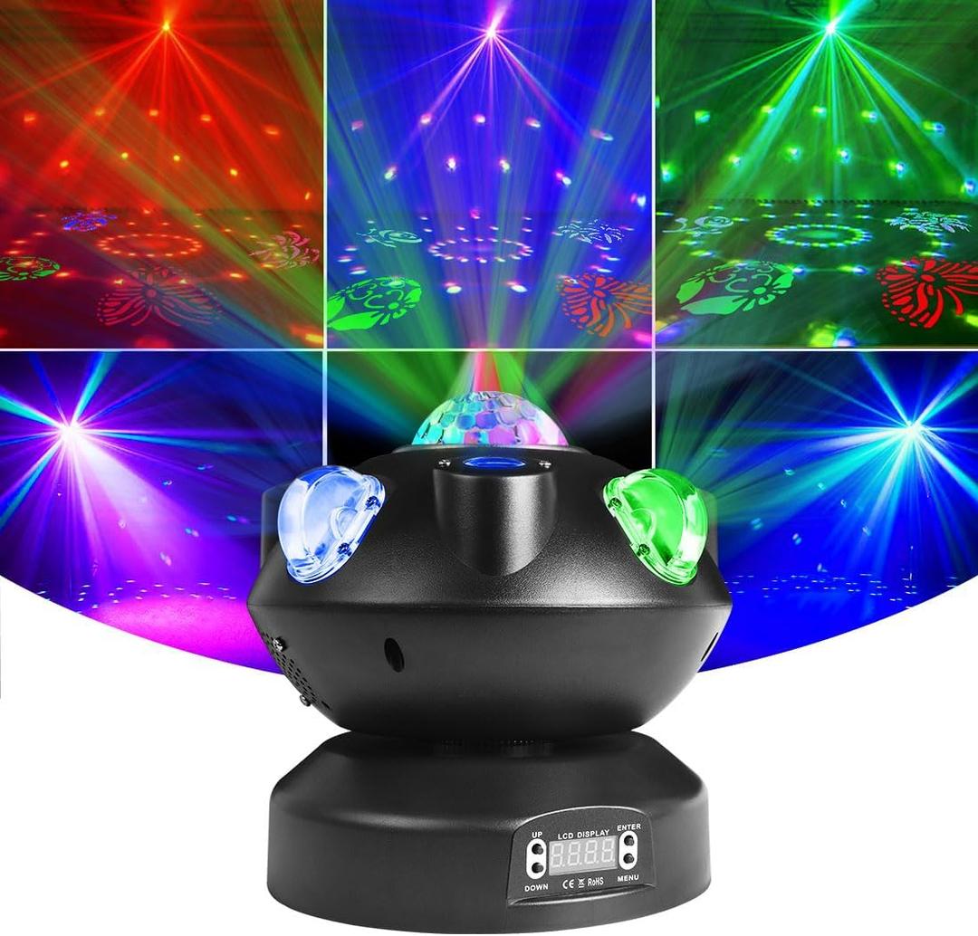 Dreamland LED RGBW Disco Light Party Light, Rotation Moving Head DJ Lights with DMX Sound Auto, Party Lights Indoor for Party Stage Lighting DJ Disco Club Christmas