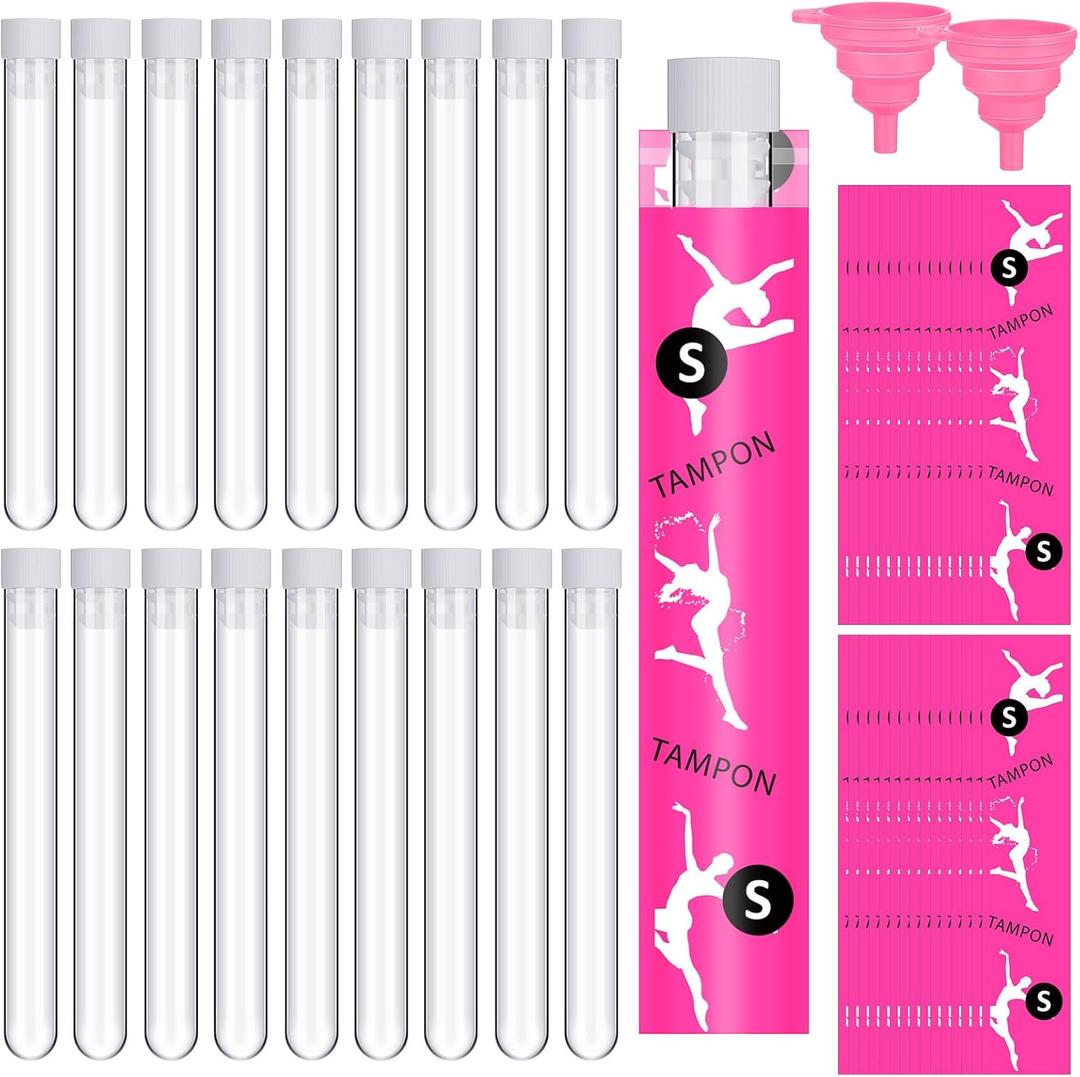 Suclain 50 Pcs Travel Tube Set Includes 0.4 oz Tubes for Women, Reusable Wrappers, Foldable Silicone for Outdoor Sports