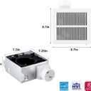 Tech Drive Bathroom fan 50 CFM, 1.0Sone DC Motor with No Attic access Needed Installation,Very Quiet Ventilation and Exhaust Fan, Ceiling Mounted Fan, White