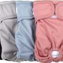 Female Dog Diapers for Medium Dogs,4 Pack Reusable Washable Premium Doggie Diapers for Heat, Incontinence, Period Doggy Nappies, Medium , Classing Solid Colors 