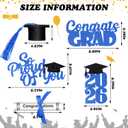 Pinkunn 20 Pcs 2026 Graduation Decorations Class of 2026 Graduation Table Centerpieces Glitter 3D Grad Cap Diploma Cake Topper Easy Assemble for 2026 Grad Party Supplies Decorations(Blue)
