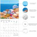 2 x Graphique 2024 Greek Isles Wall Calendar | 12 x 12 | Thick Paper | Home & Office Organizer | Large Monthly Grid | 3 Languages & Marked Holidays | 4 Month Preview Page for 2025