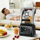 Heavy-Duty 2200W Commercial Blender - 64oz BPA-Free Jar, Quiet Shield
