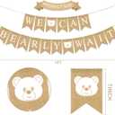 We Can Bearly Wait Decorations, Pre-Strung 6ft Burlap Teddy Bear Baby Shower Decorations We Can Bearly Wait Baby Shower Banner for Bear Birthday Party Supplies